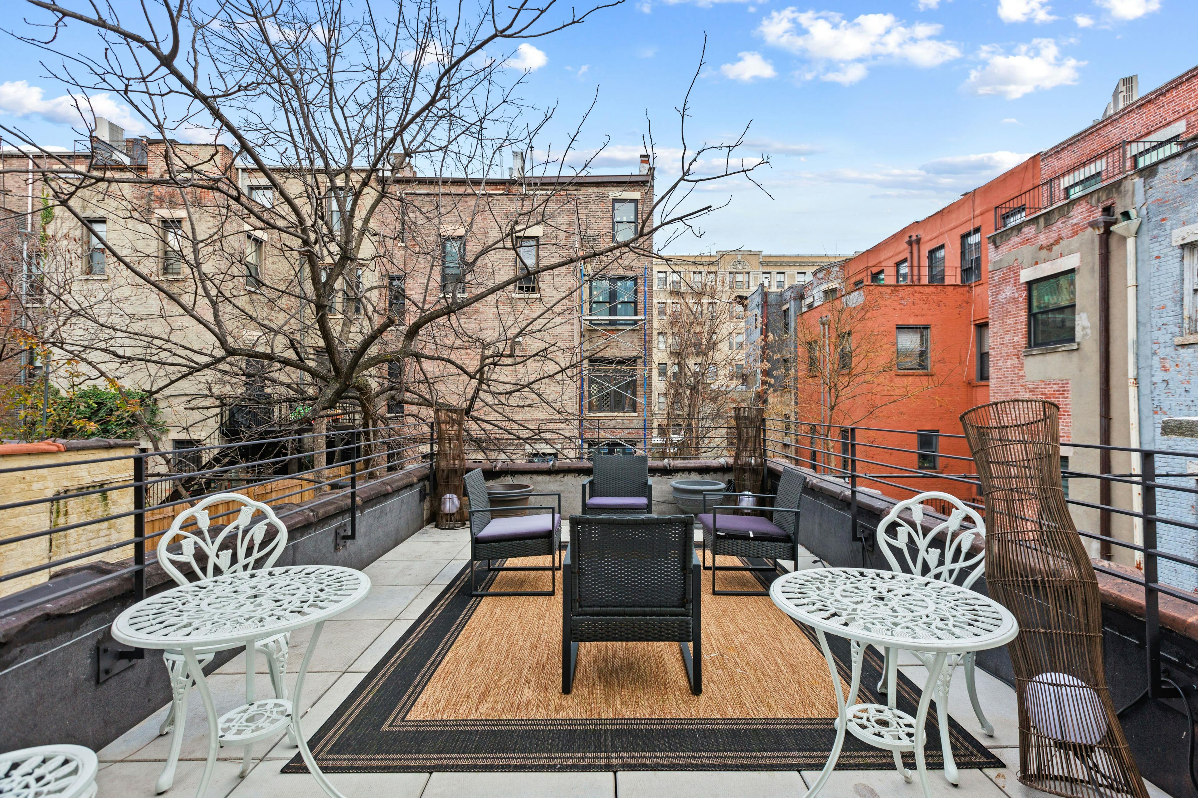 Outdoor Terrace at Riverside by Rove Travel | Hamilton Heights 