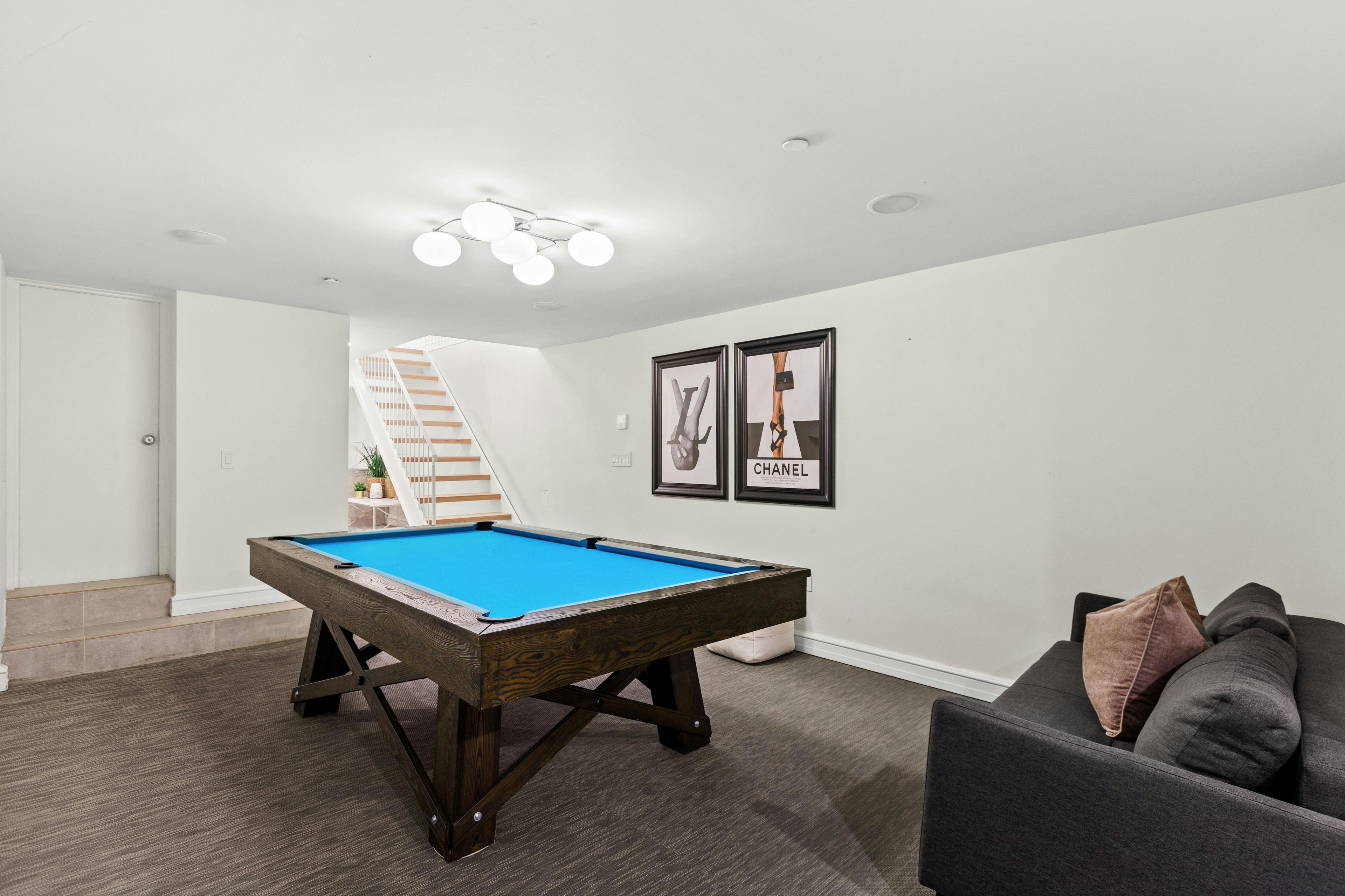 Game Room at Riverside by Rove Travel | Nightly Rental | Hamilton Heights 