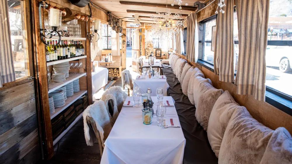 Chic alpine restaurant.