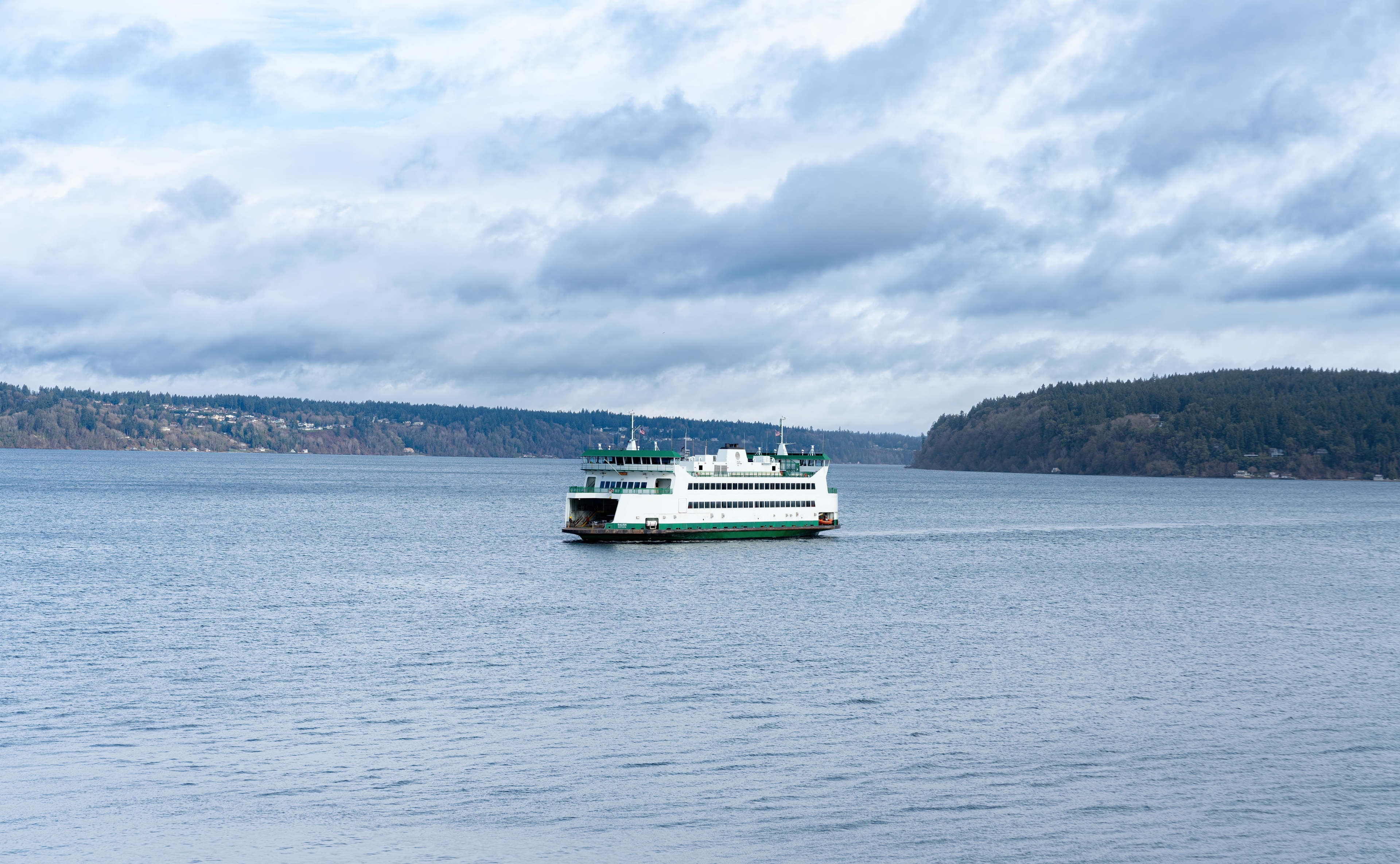 Scenic ferry ride to the island