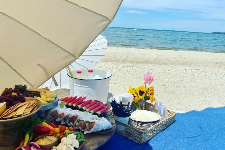 Beachside picnic lunch