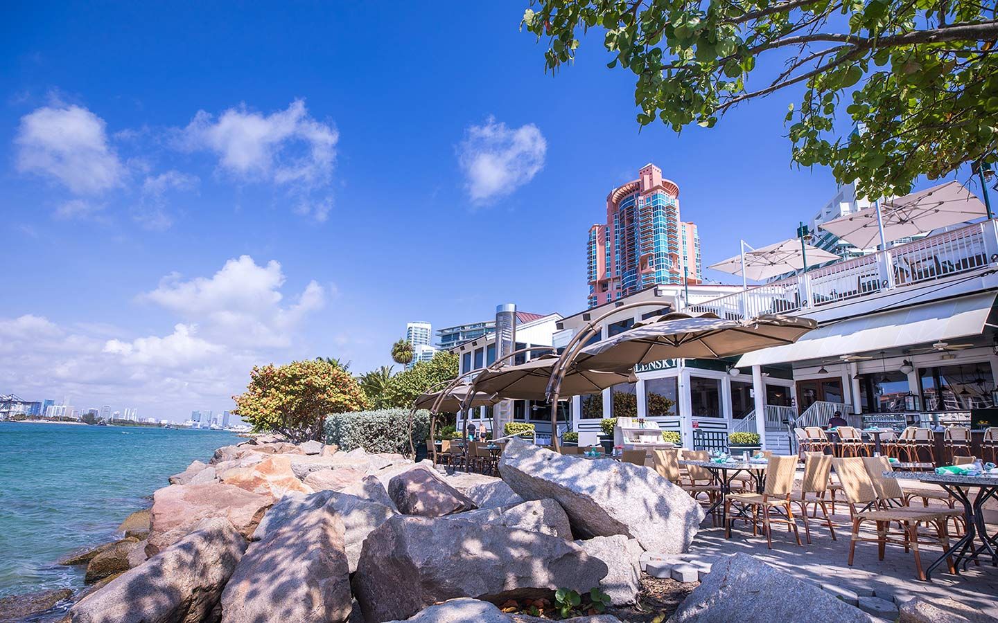 Beachfront café in South Beach